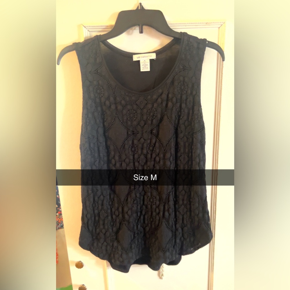 Liz Claiborne Black Lace Tank Top
